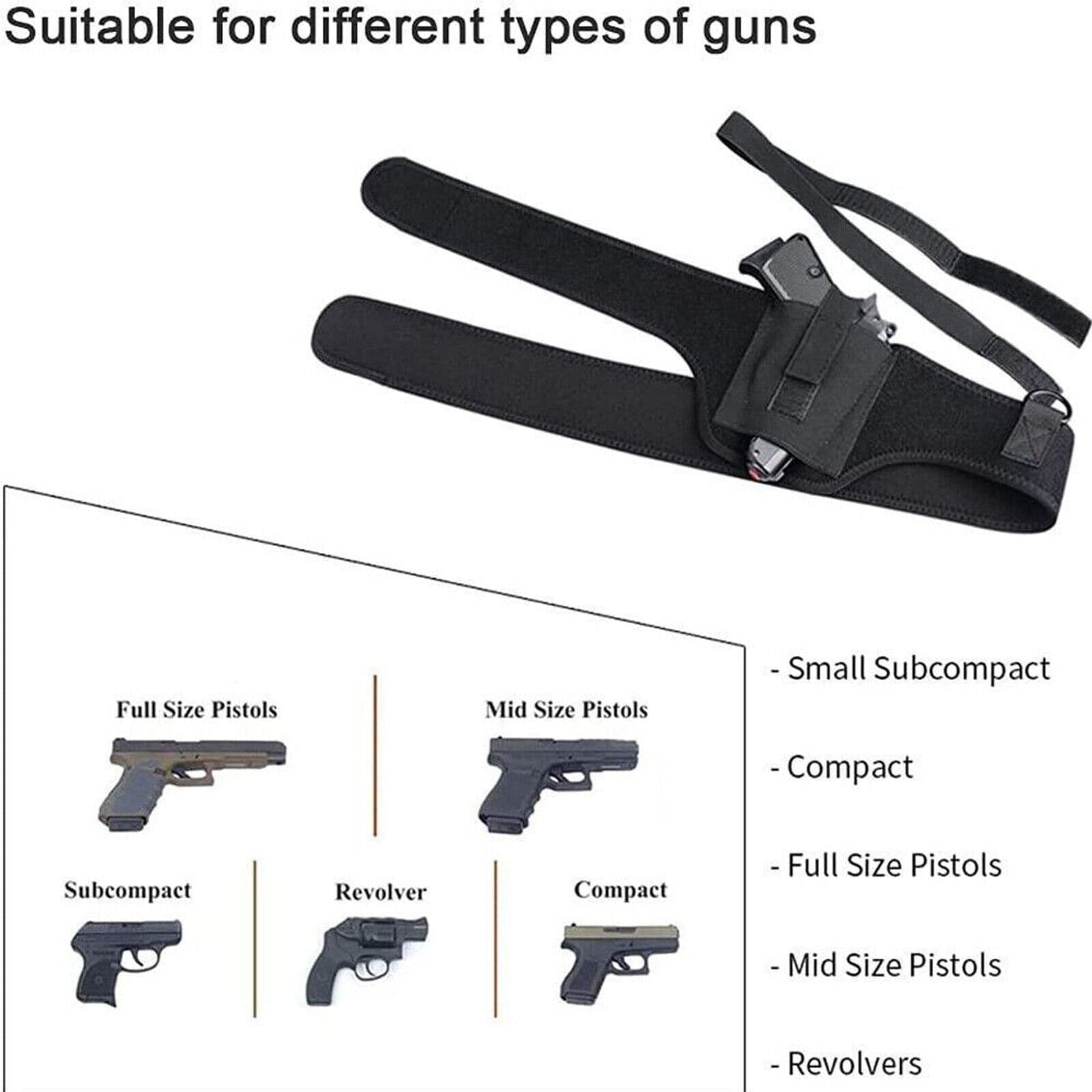 image-Tactical Concealed Carry Shoulder Waist Pistol Hand Gun Holder Holster