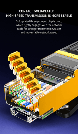 image-Cat 8 Ethernet RJ45 Cable Super Speed 40Gbps Patch LAN Network Gold