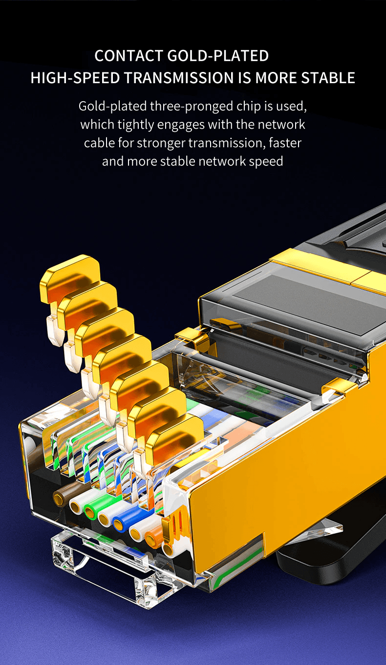 image-Cat 8 Ethernet RJ45 Cable Super Speed 40Gbps Patch LAN Network Gold