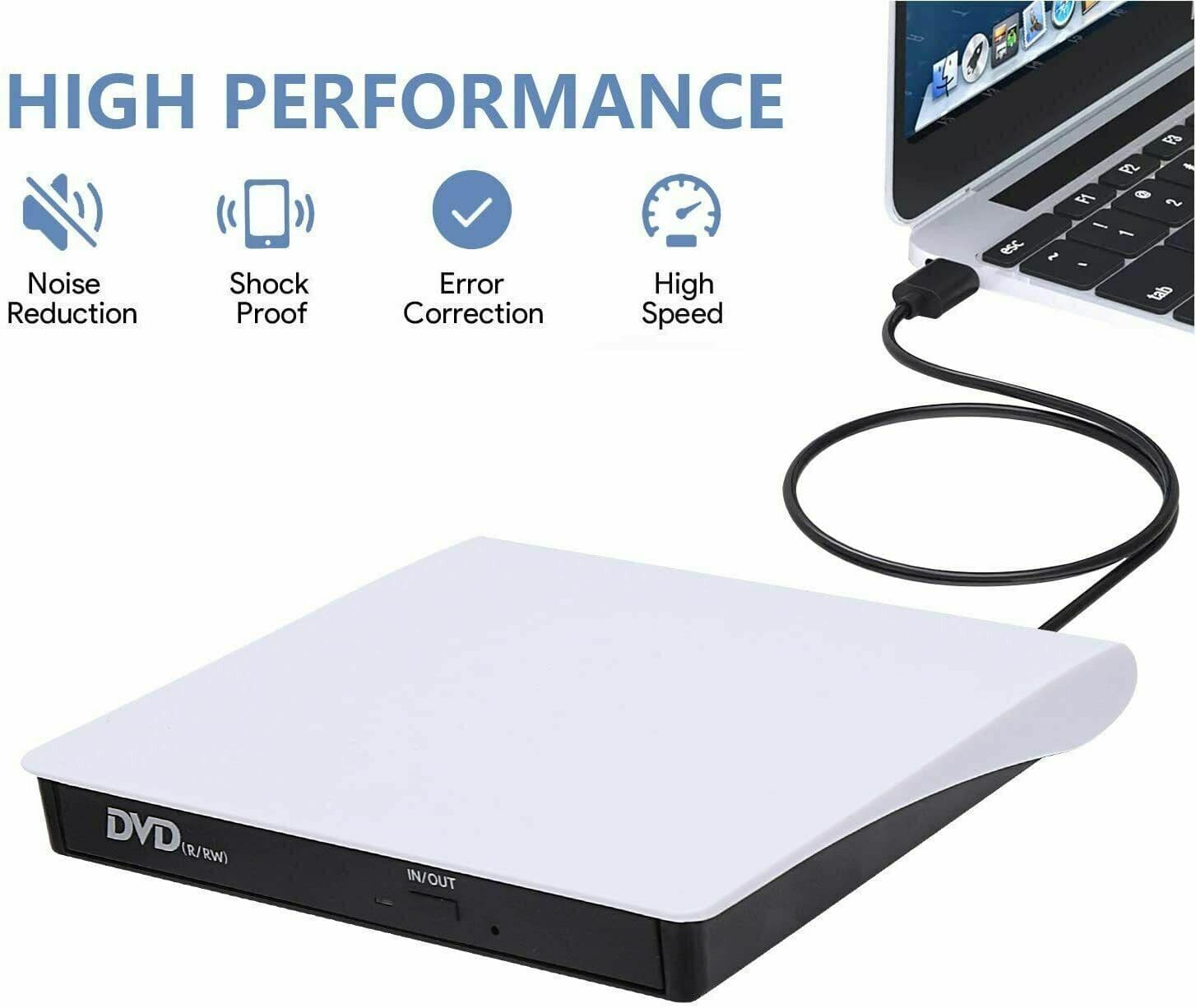 image-Slim External CD DVD Drive USB 3.0 Disc Player Burner Writer For