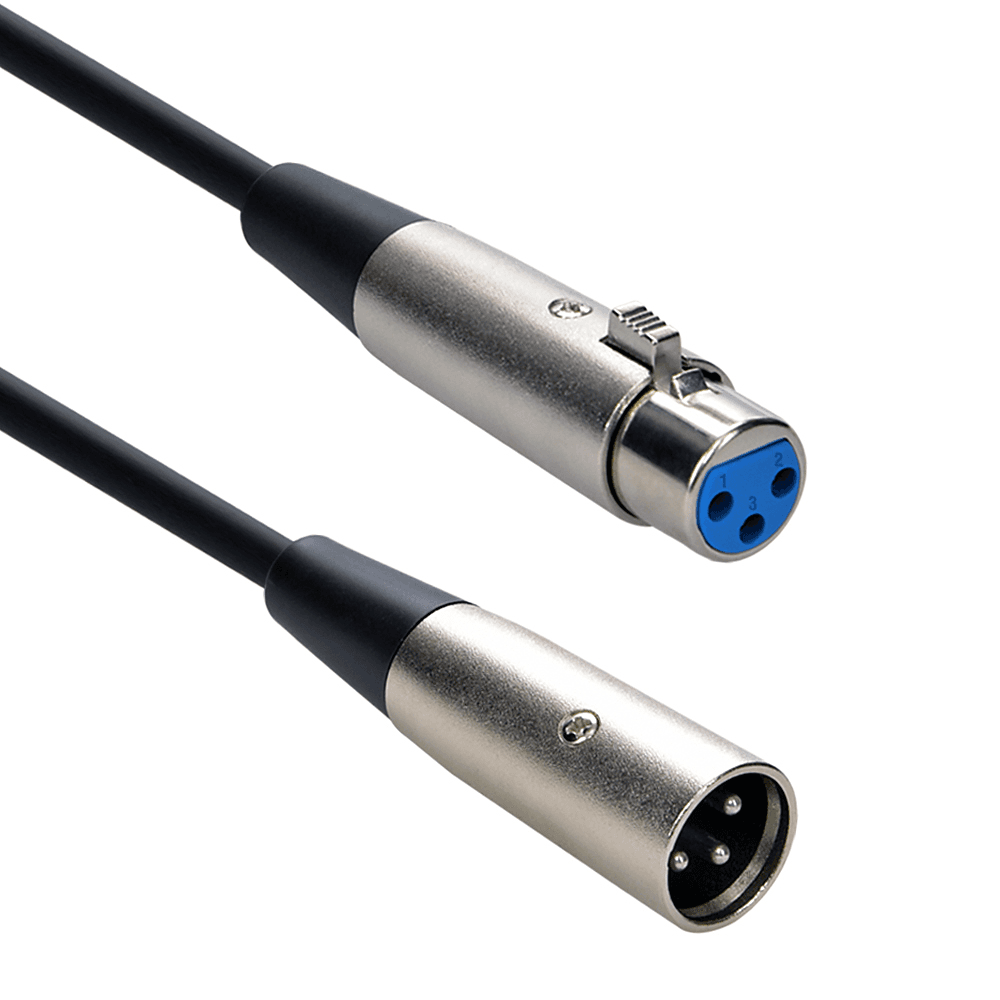 image-XLR Microphone MIC 3-Pin Male To Female Cable Cord Connector Extension