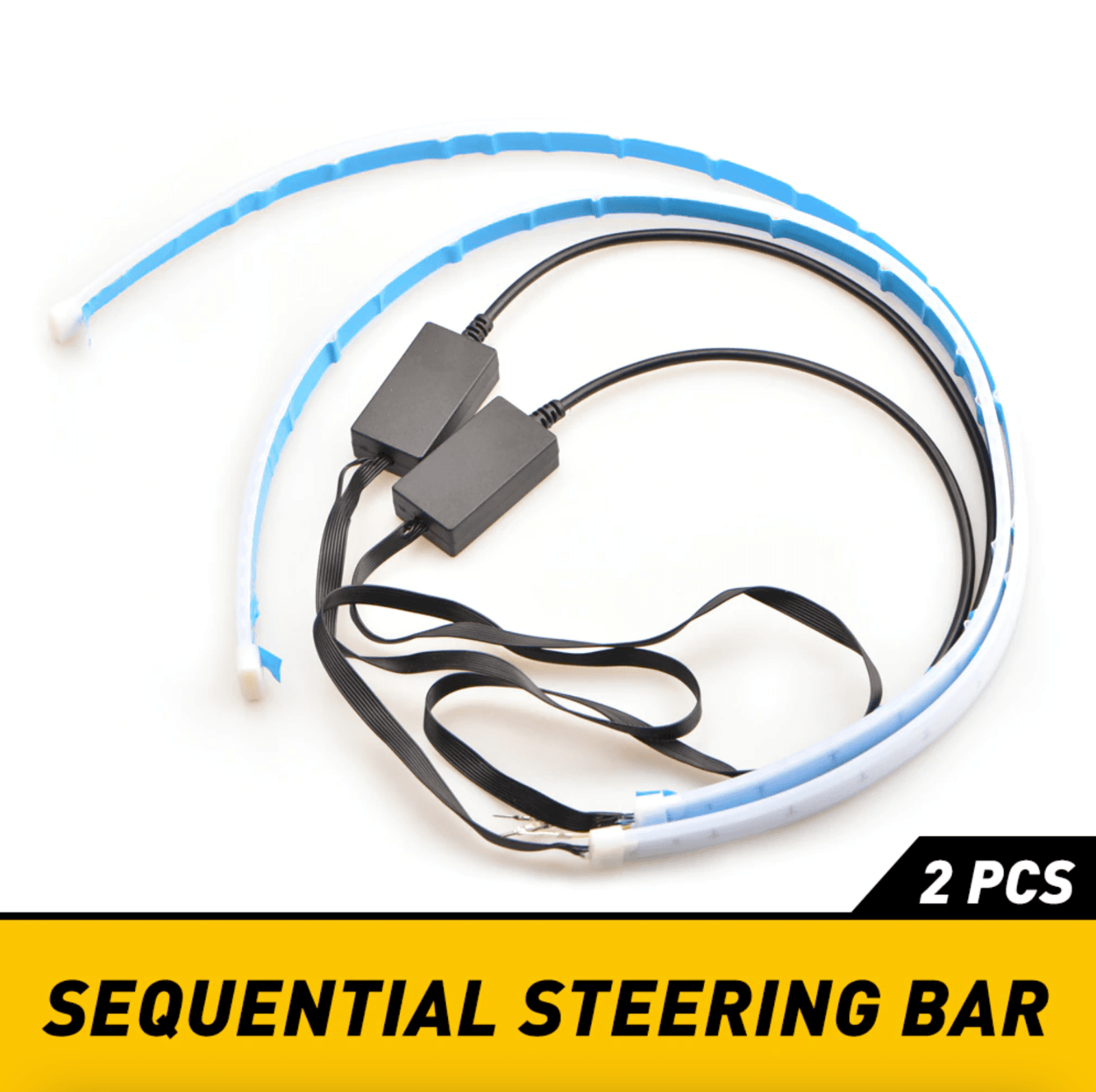 image-2 x 60CM Slim Amber Sequential Flexible LED DRL Turn Signal Strip For