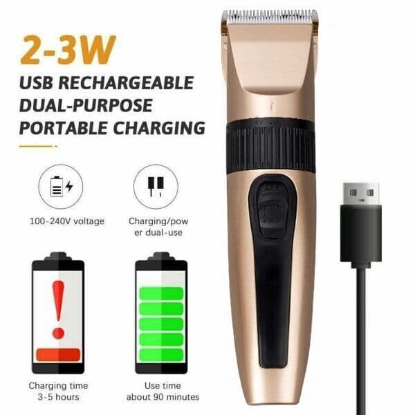 image-Professional Hair Clippers Trimmer Mens Barber Hair Cutting Kit