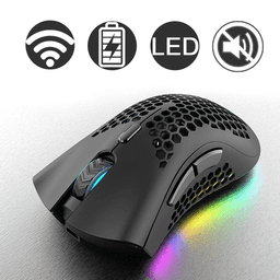 image-Wireless Mouse Gaming Rechargeable Optical Mouse Cordless 7 Color LED