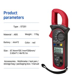 image-Digital Multimeter Tester AC DC Volt Ohm Amp Clamp Meter Auto Range