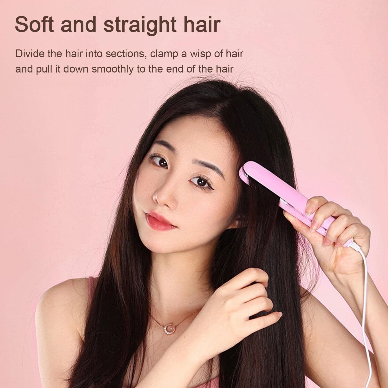 image-Mini Portable Hair Iron Hair Straightener Curler Professional Hair