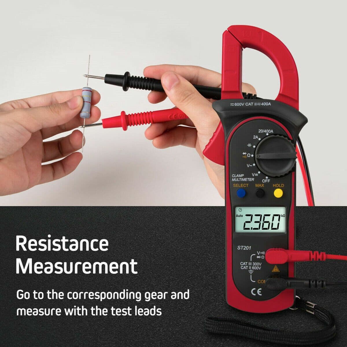 image-Digital Multimeter Tester AC DC Volt Ohm Amp Clamp Meter Auto Range