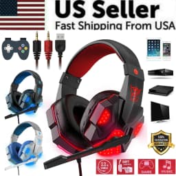 image-3.5mm Gaming Headset Mic LED Headphones Stereo Bass Surround For PC