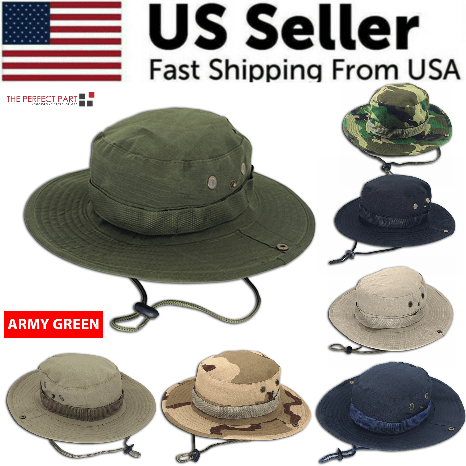 image-Boonie Bucket Hats Outdoor Fishing Hunting Wide Brim Mesh Camo Safari