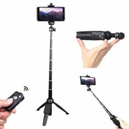 image-Selfie Stick Tripod 40" Bluetooth Remote Portable for iPhone and