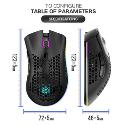 image-Wireless Mouse Gaming Rechargeable Optical Mouse Cordless 7 Color LED