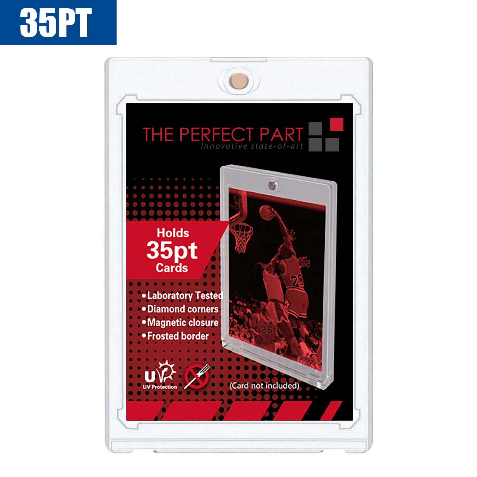 image-30 Pack Magnetic Trading Sports Card Holders 35pt One-Touch Hard UV