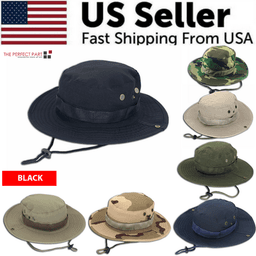 image-Boonie Bucket Hats Outdoor Fishing Hunting Wide Brim Mesh Camo Safari