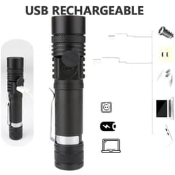 image-Super Bright 90000LM LED Tactical Flashlight Zoomable With