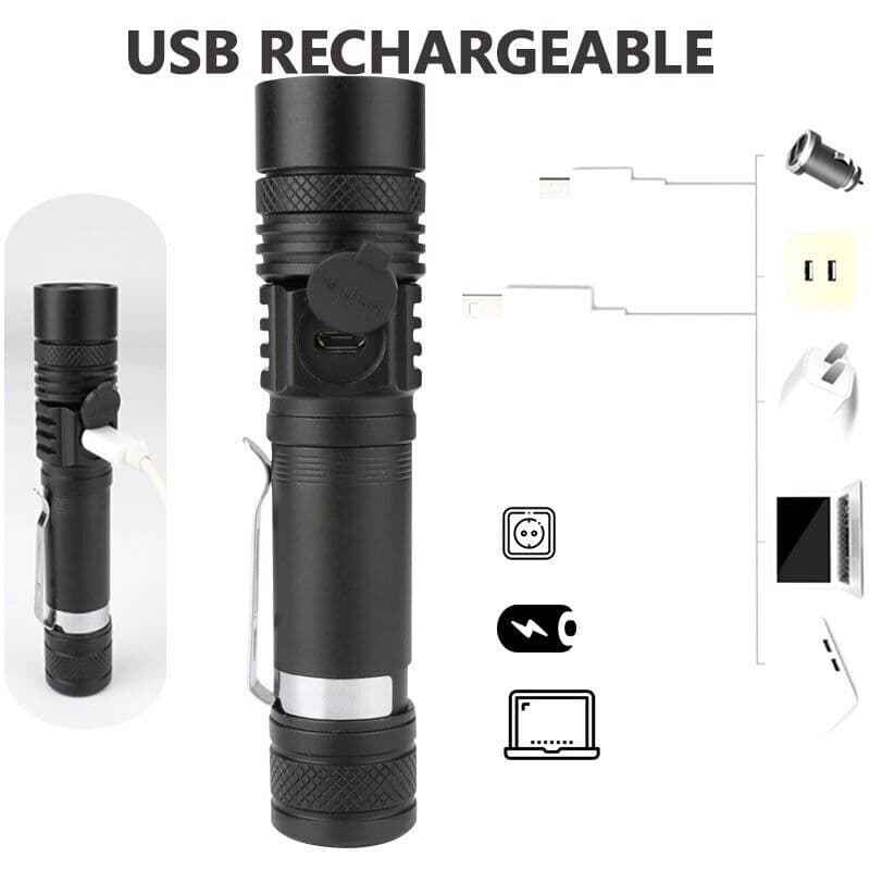 image-Super Bright 90000LM LED Tactical Flashlight Zoomable With