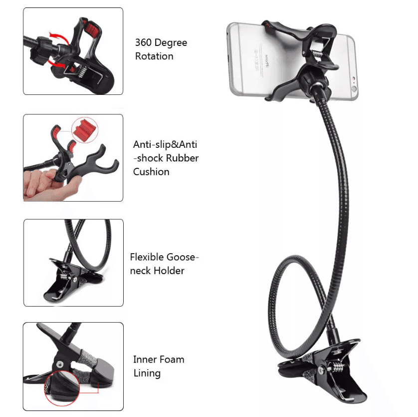 image-Universal Lazy Mobile Phone Gooseneck Stand Holder Flexible Bed Desk
