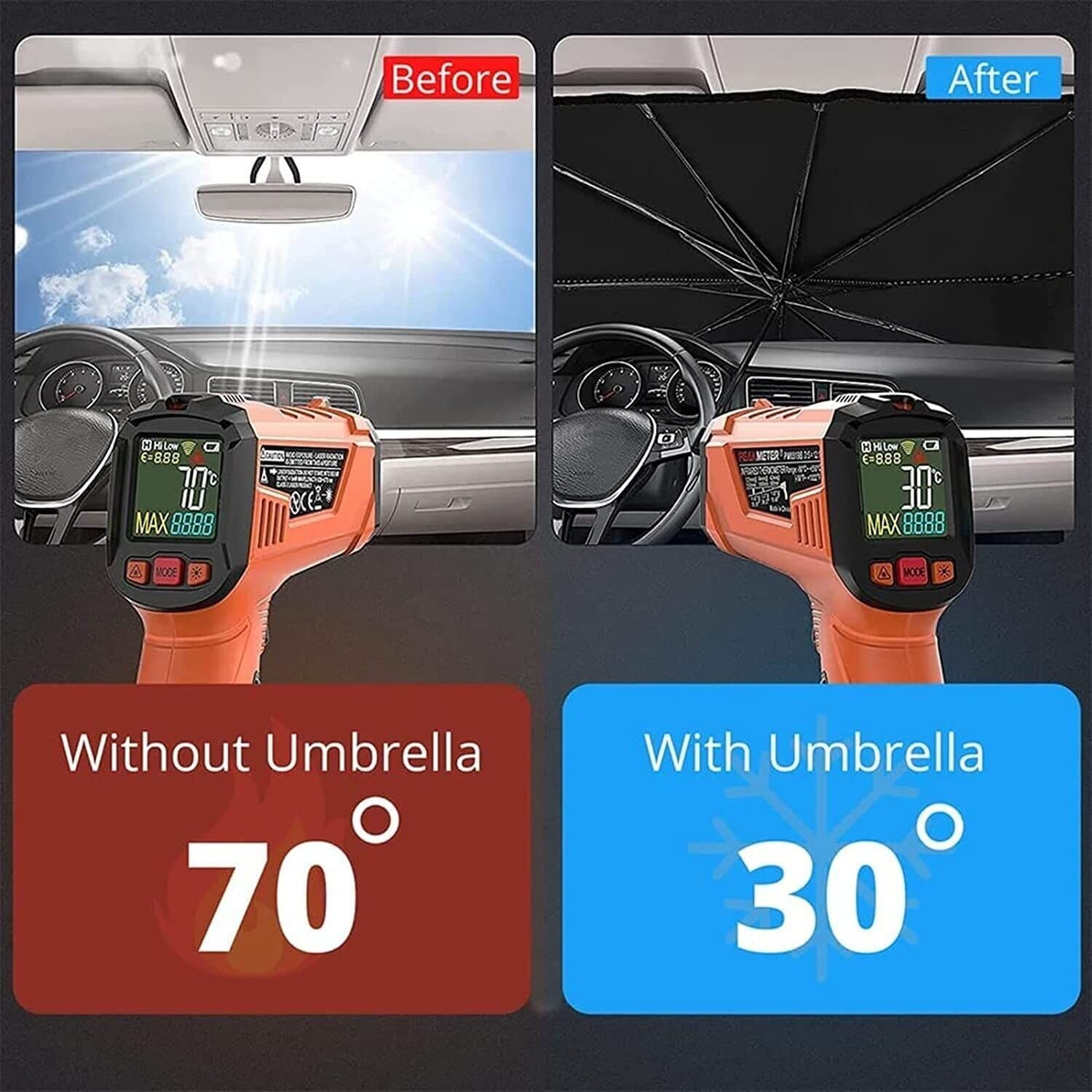 image-51" Car Windshield Sun Shade Foldable Umbrella Front Window Cover