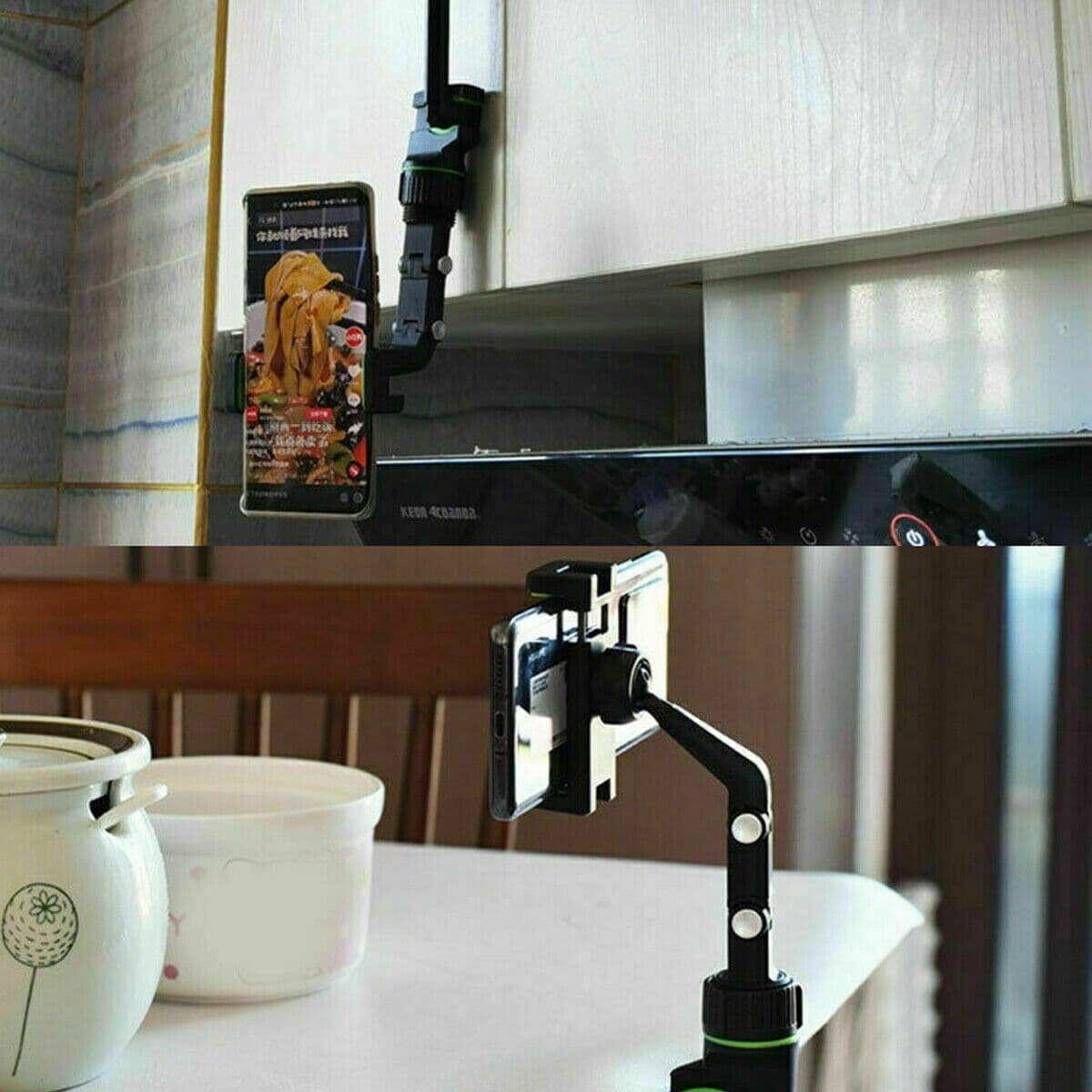 image-360° Car Rearview Mirror Rotation Adjustable Phone Holder Mount