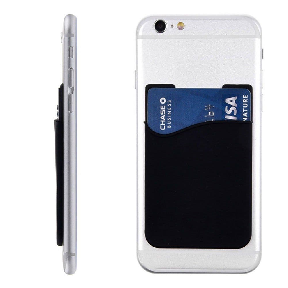image-5x Silicone Credit Card Holder Cell Phone Wallet Pocket Sticker