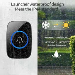 image-Wireless Doorbell Chime Waterproof Plugin Receiver Adjustable Volume