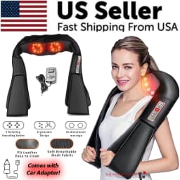 image-Shiatsu Back Neck and Shoulder Massager with Heat Deep Tissue 3D