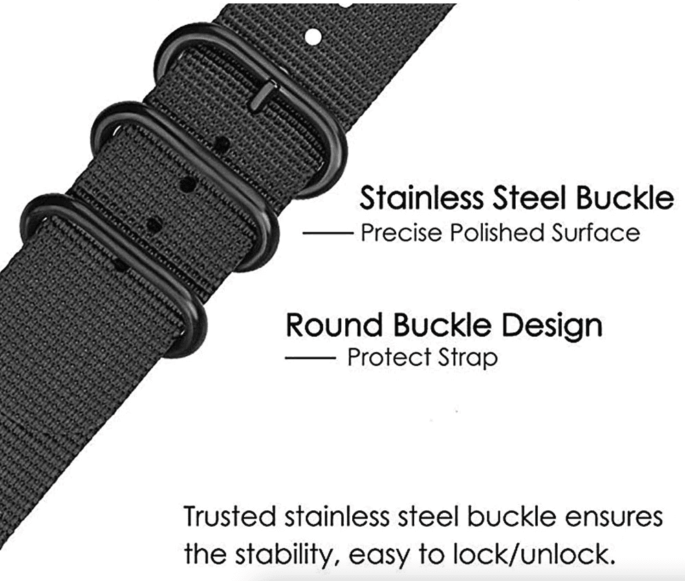 image-18mm 20mm 22mm Durable Military Woven Nylon Wrist Watch Band Quick