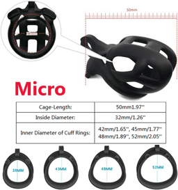 image-Male Chastity Cage Lock Device Kit W/ 4 Rings Virginity Device 5 Sizes