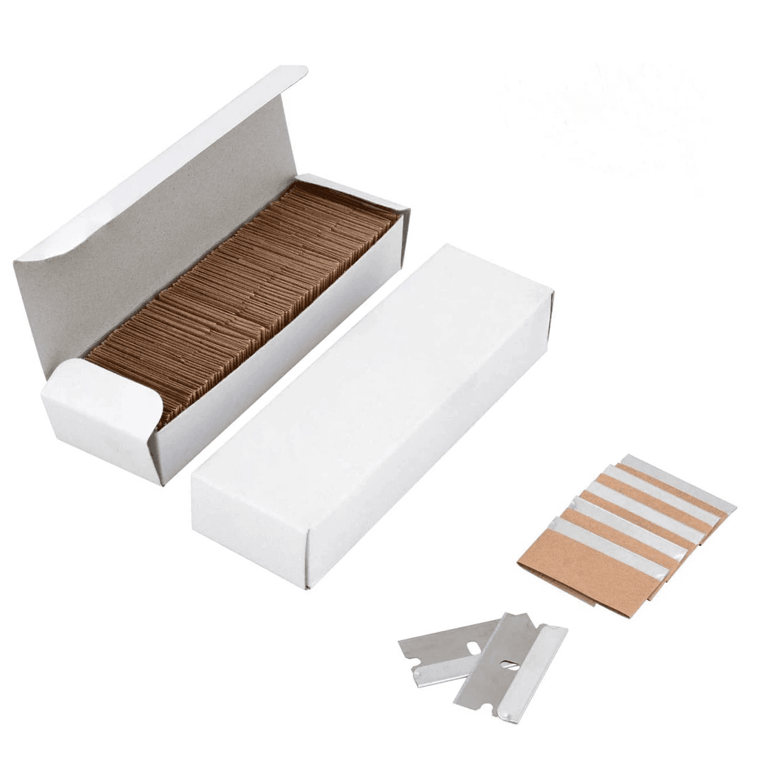 image-100 PCS Razor Blades Single Edge Extra Sharp Heat Treated Safety Knife