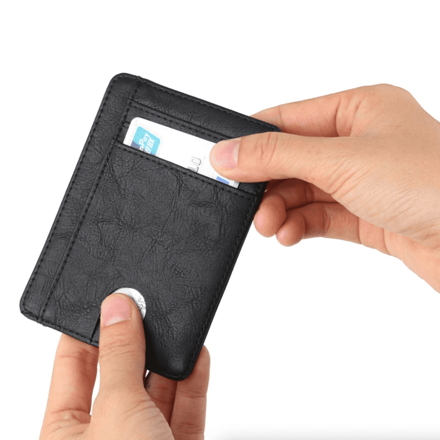 image-Mens Leather Slim Wallet Credit Card Holder RFID Blocking Pocket ID
