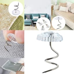 image-50 Pcs Upholstery Tacks Headliner Pins Clear Heads Twist Bed Fabric