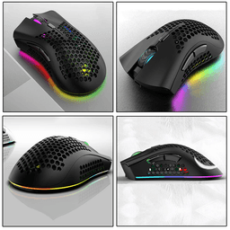 image-Wireless Mouse Gaming Rechargeable Optical Mouse Cordless 7 Color LED