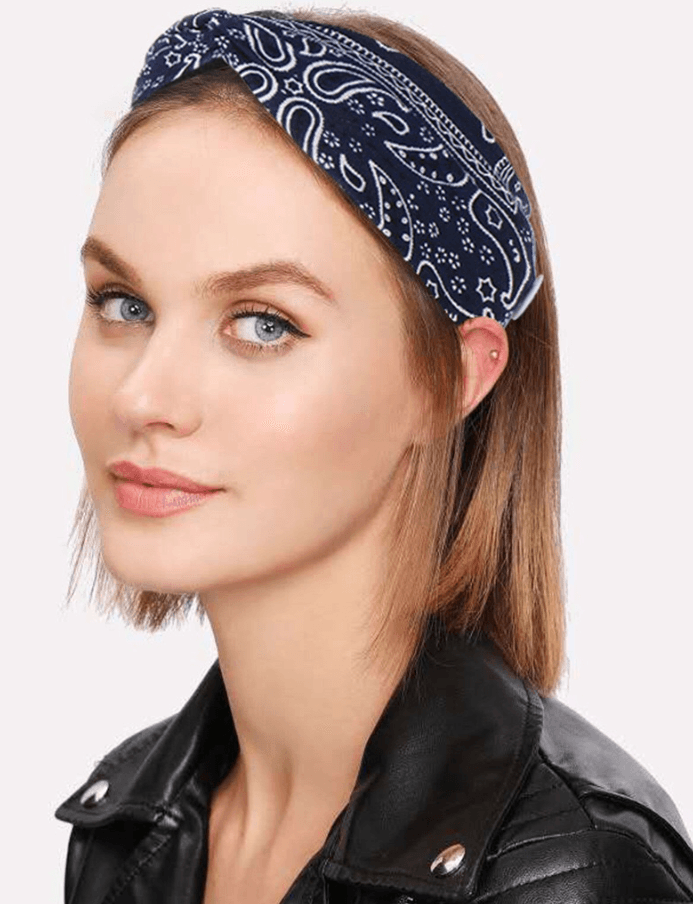 image-3PCS Boho Headbands Leopard Hair Bands Knotted Turban Wraps Stripe