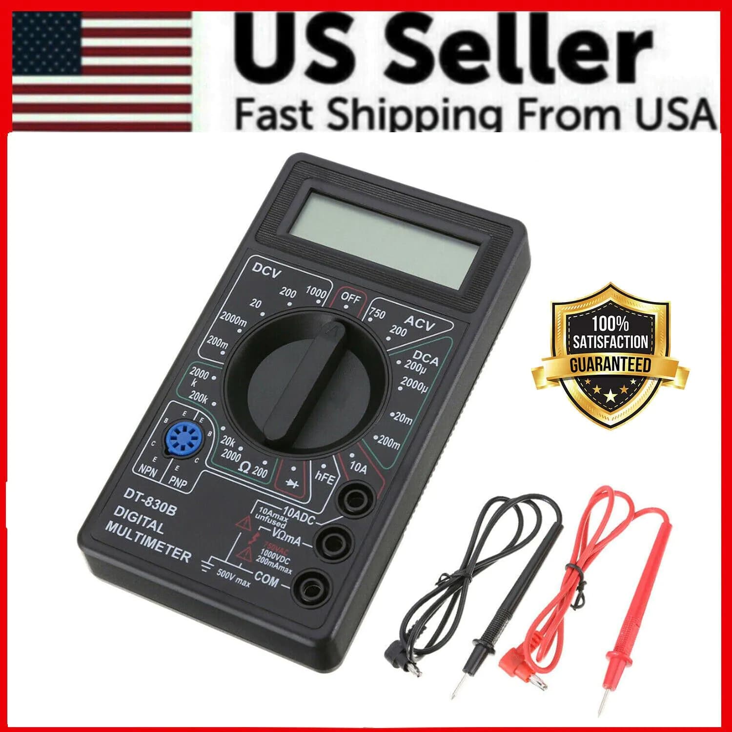 image-7 Fn Digital Multimeter AC DC Voltage Volt 10 Amp Current Resistance