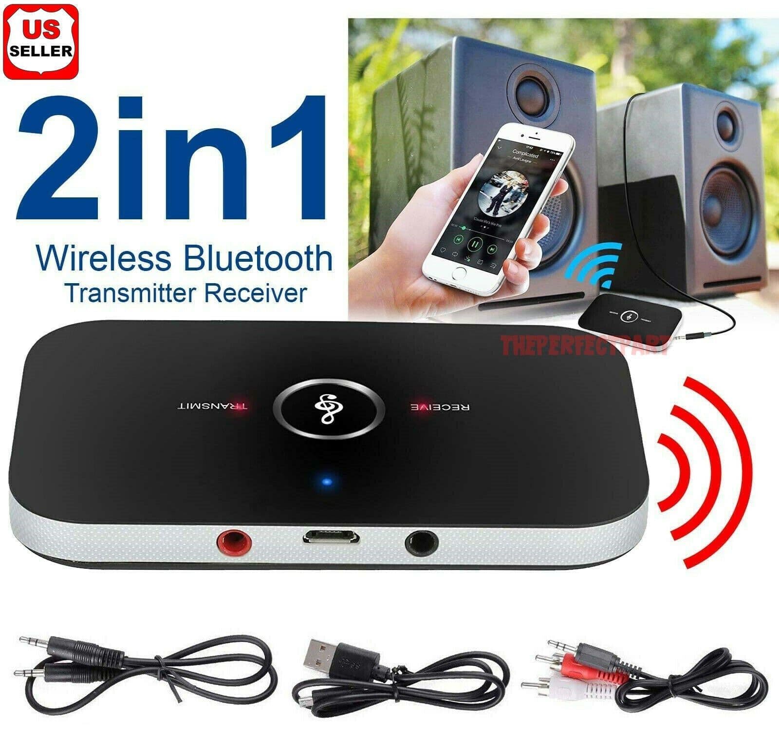 image-Bluetooth 5.0 Transmitter Receiver 2 IN 1 Wireless Audio 3.5mm Jack