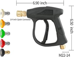 image-1/4" High Pressure Washer Gun 4000 PSI Car Wash Foam Spray Short Wand