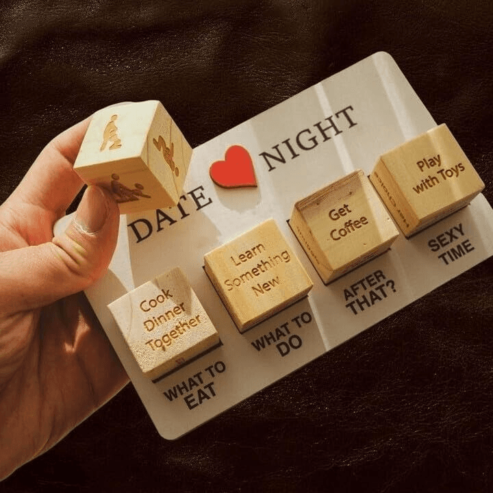 image-Date Night Dice After Dark Edition Date Night Wooden Dice Game For