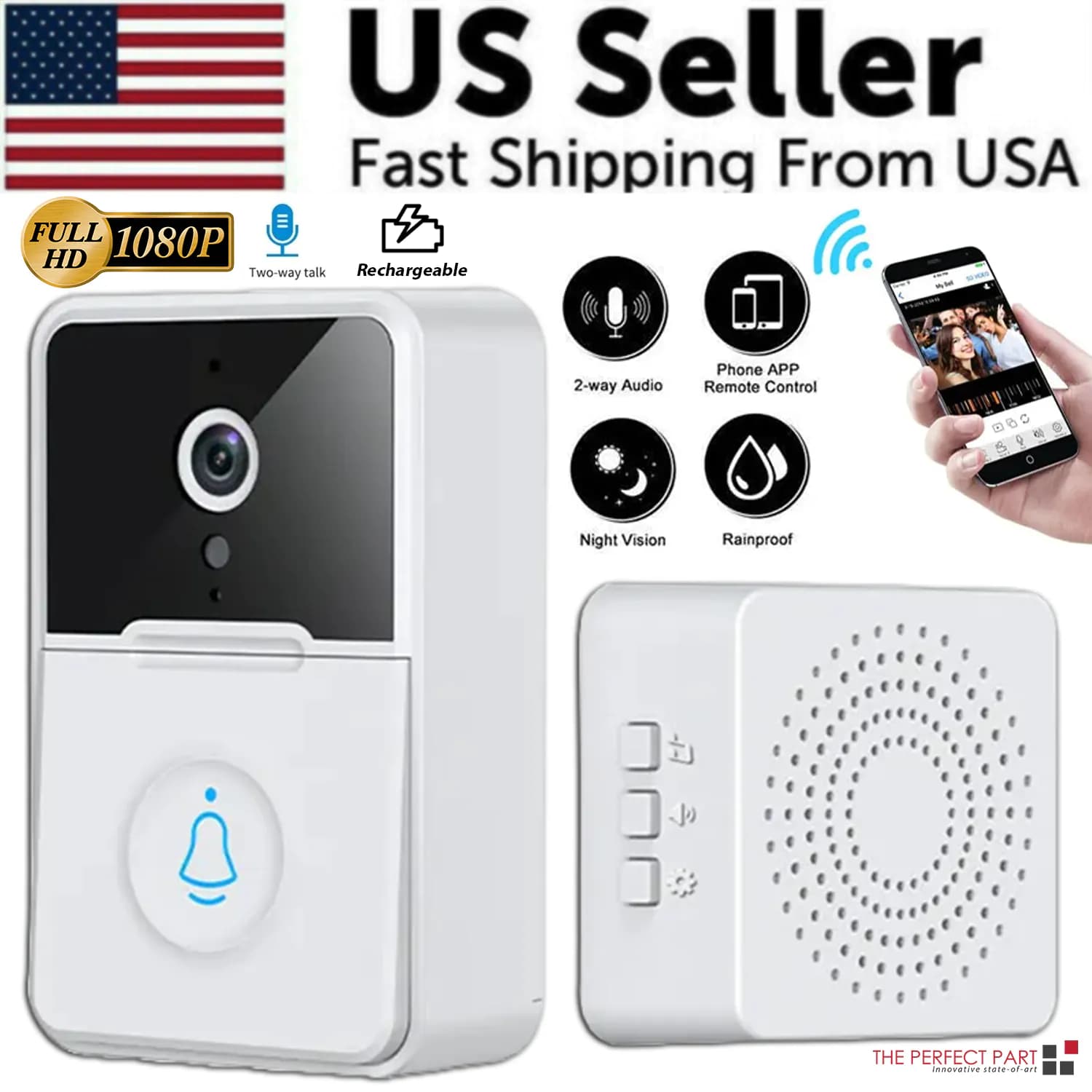 image-Wireless Security Smart WiFi Doorbell Intercom Video Camera Door Ring