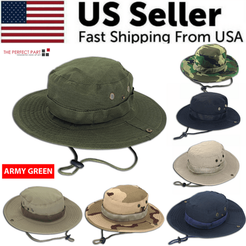 image-Boonie Bucket Hats Outdoor Fishing Hunting Wide Brim Mesh Camo Safari