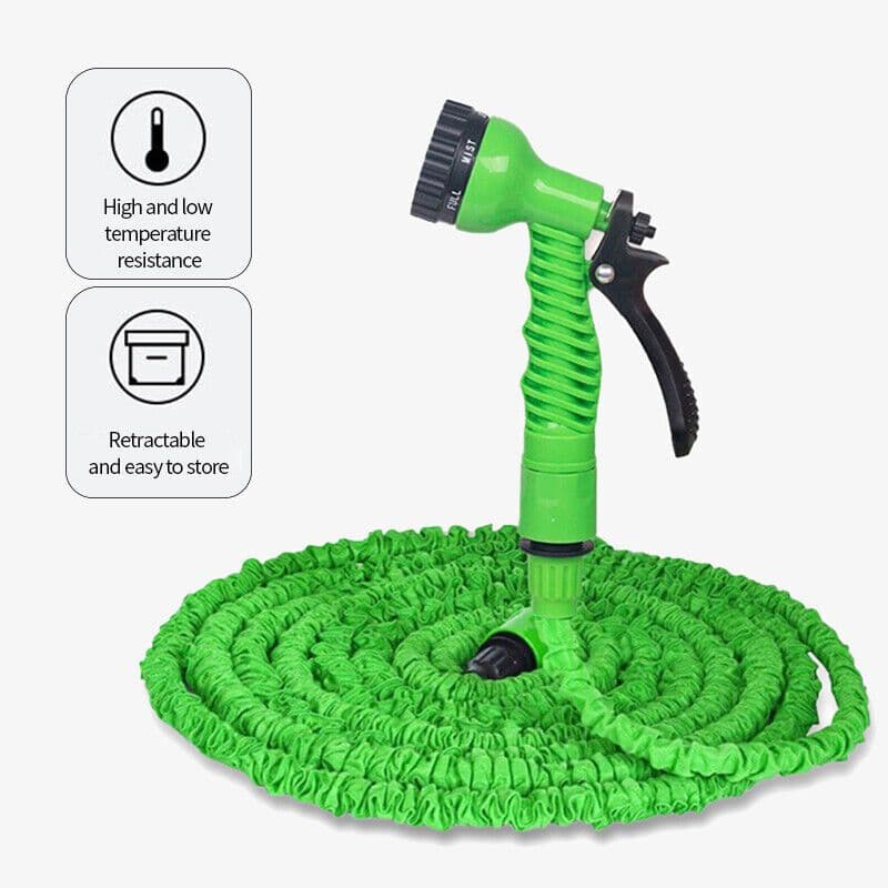 image-Expanding Expandable Flexible Garden Water Hose w Spray Nozzle 25, 50,