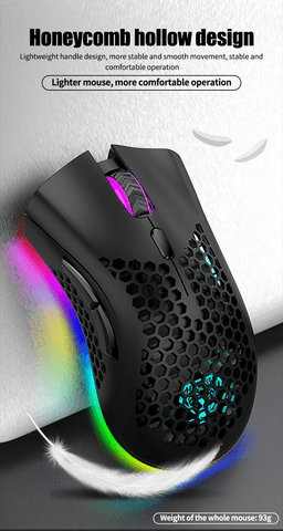 image-Wireless Mouse Gaming Rechargeable Optical Mouse Cordless 7 Color LED