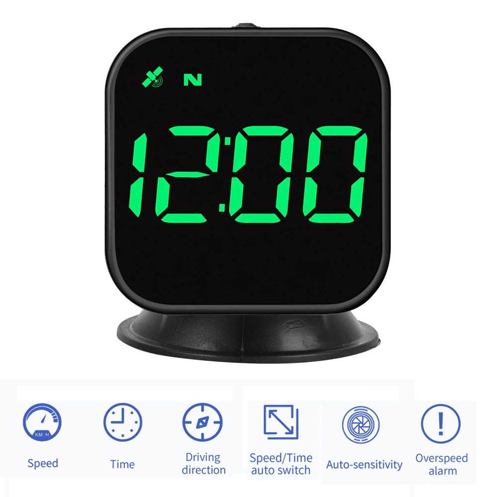 image-Digital Car HUD GPS Speedometer Head Up Display MPH KMH Compass