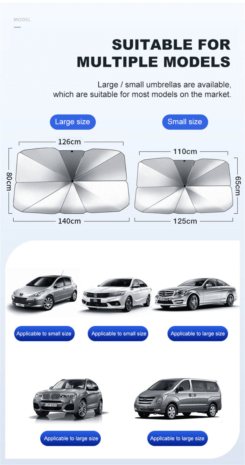 image-51" Car Windshield Sun Shade Foldable Umbrella Front Window Cover