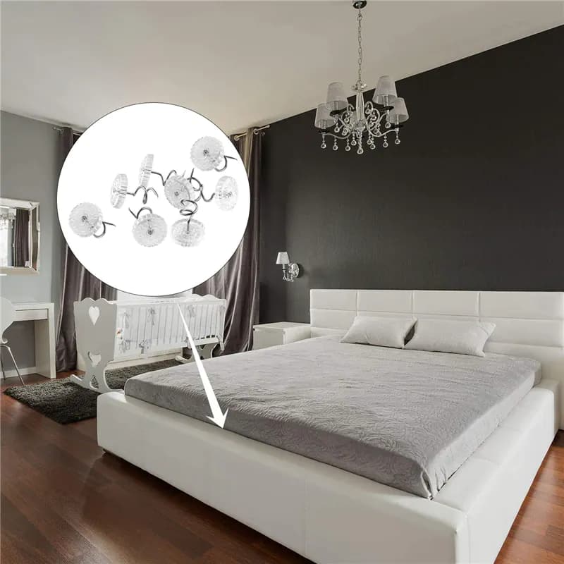 image-50 Pcs Upholstery Tacks Headliner Pins Clear Heads Twist Bed Fabric