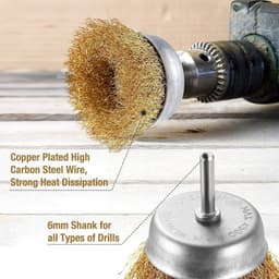 image-2-Pack 3 Pcs Wire Brush Wheel Set Cup Drill Bit Rust Paint Attachment
