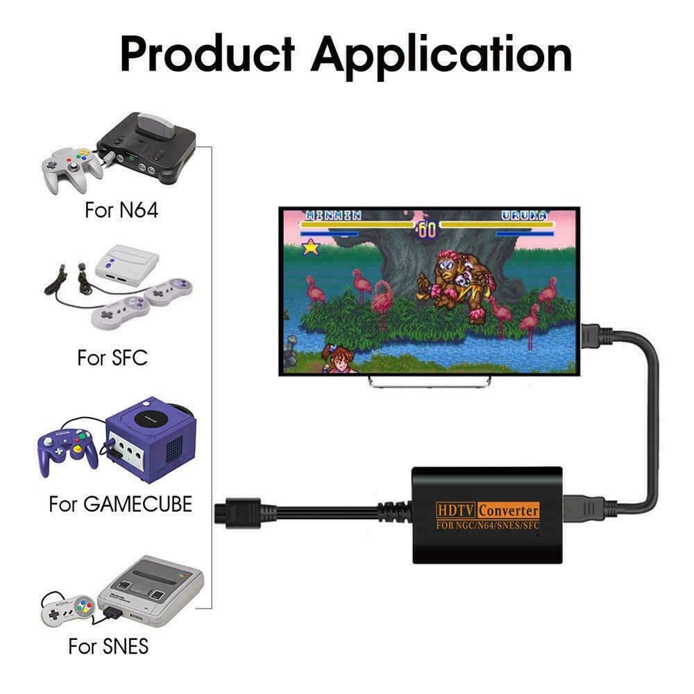 image-N64 To HDMI Converter Adapter HD Link Cable For Nintendo Gamecube