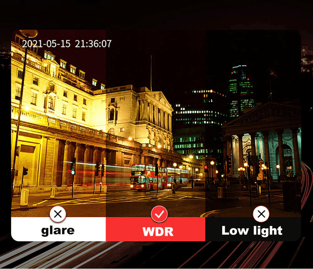 image-Car Dual Lens Dash Cam HD 1080P Front/Rear/Inside Video Recorder