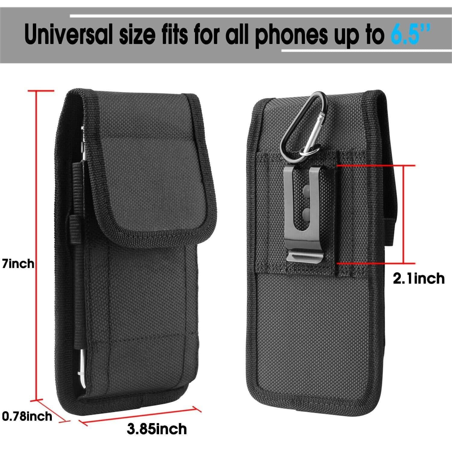 image-Vertical Cell Phone Holster Pouch Wallet Case With Belt Clip For