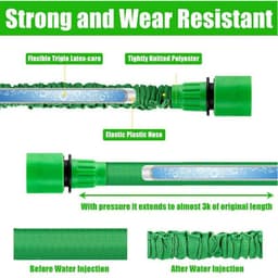 image-Expanding Expandable Flexible Garden Water Hose w Spray Nozzle 25, 50,
