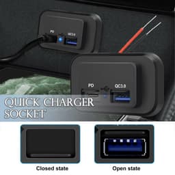 image-12-24V 4.8A Dual USB PD QC3.0 Car Boat RV Fast Charger Socket LED