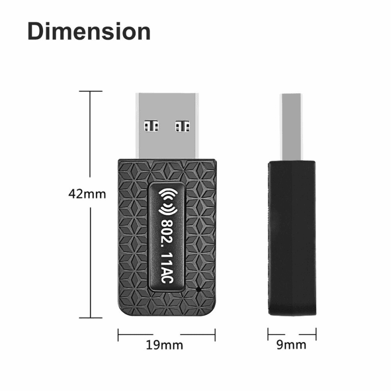 image-1300Mbps USB3.0 Wireless WiFi Adapter Dongle Dual Band 5G/2.4G Desktop